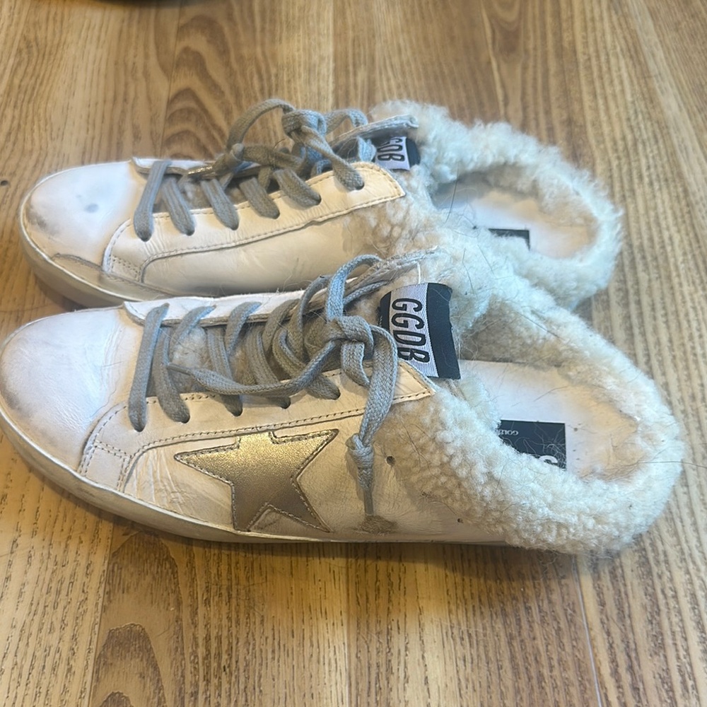 Golden Goose Super Star Sabot shearling slide sneakers women’s 39/9